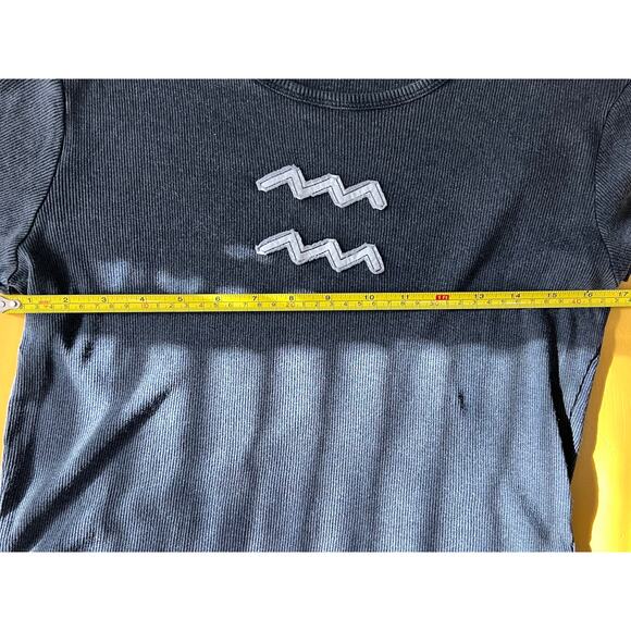 NWT Free People X The Laundry Room Womens Aquarius Stitch T-Shirt Black Size L - Picture 7 of 8